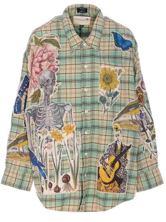 R13 Tops - R13 NWOT Drop Neck Shirt Light Green Plaid